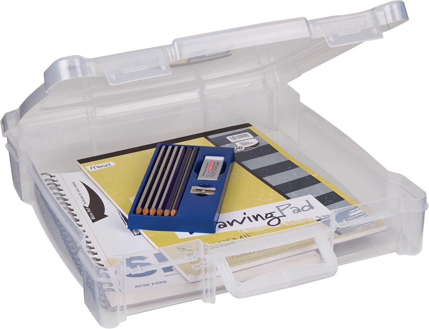 Stackable Art & Craft Organizer - Portable 12" x 12" with Snap-Tight Closure