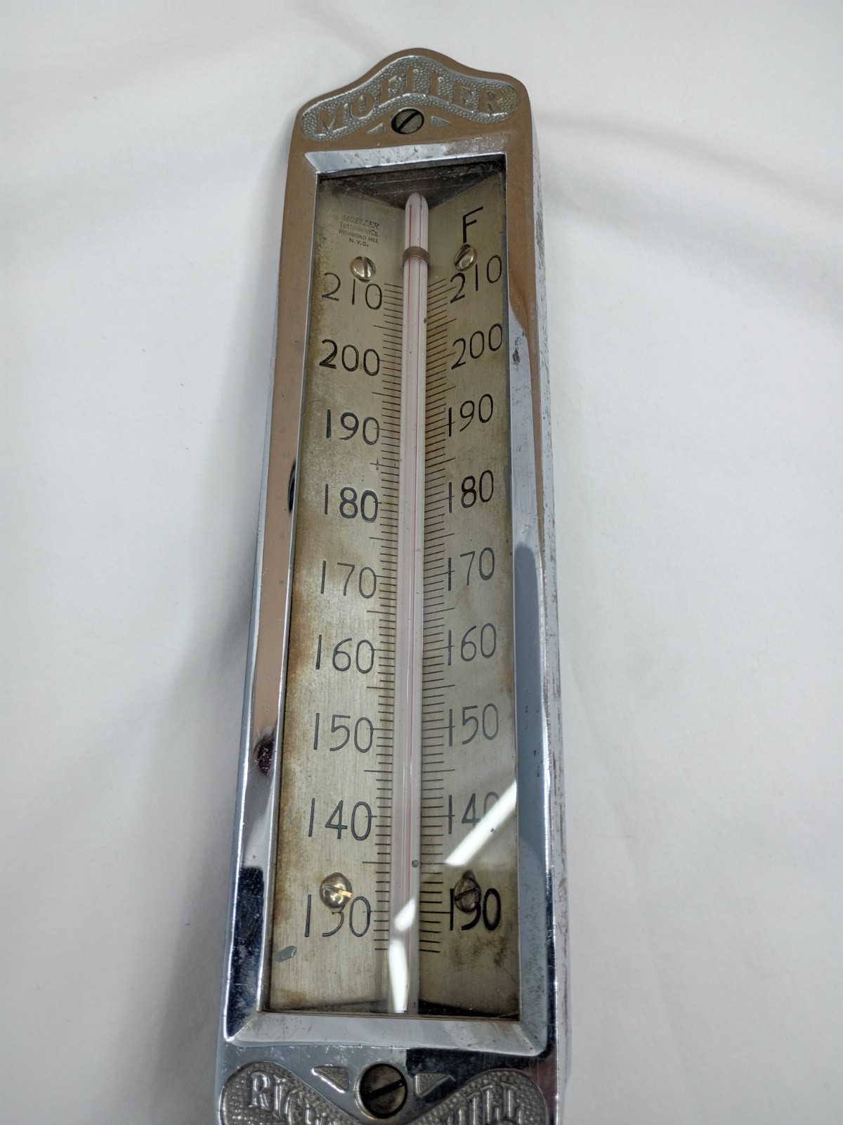 VINTAGE ORIGINAL MOELLER RICHMOND HILL NY BOILER GAGE THERMOMETER MADE IN USA