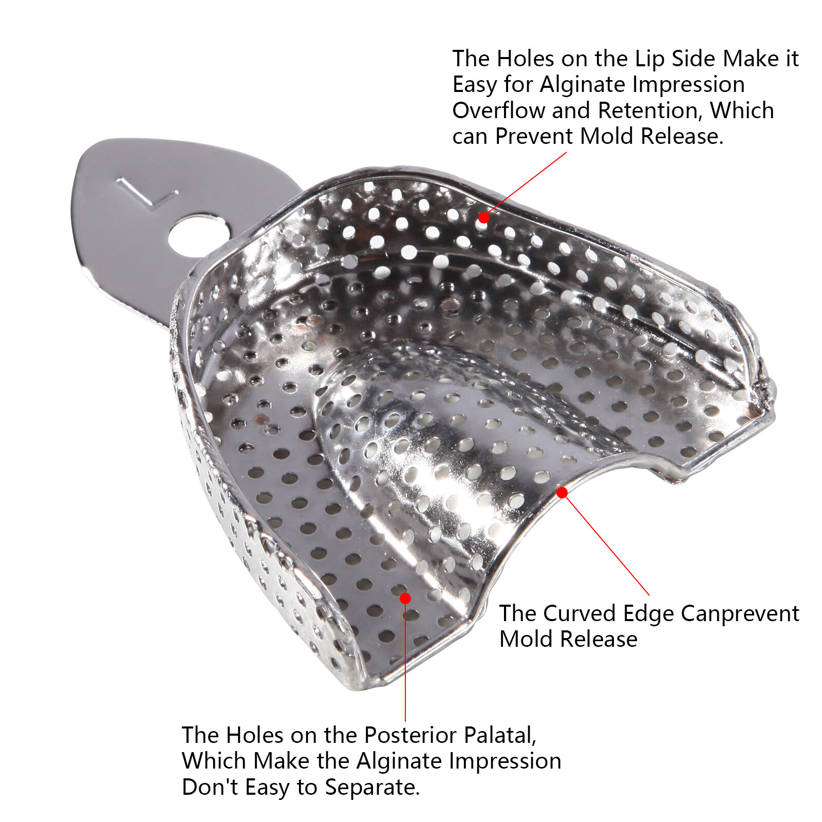 DENTAL STAINLESS STEEL IMPRESSION TRAYS AUTOCLAVABLE SET OF 6 sk