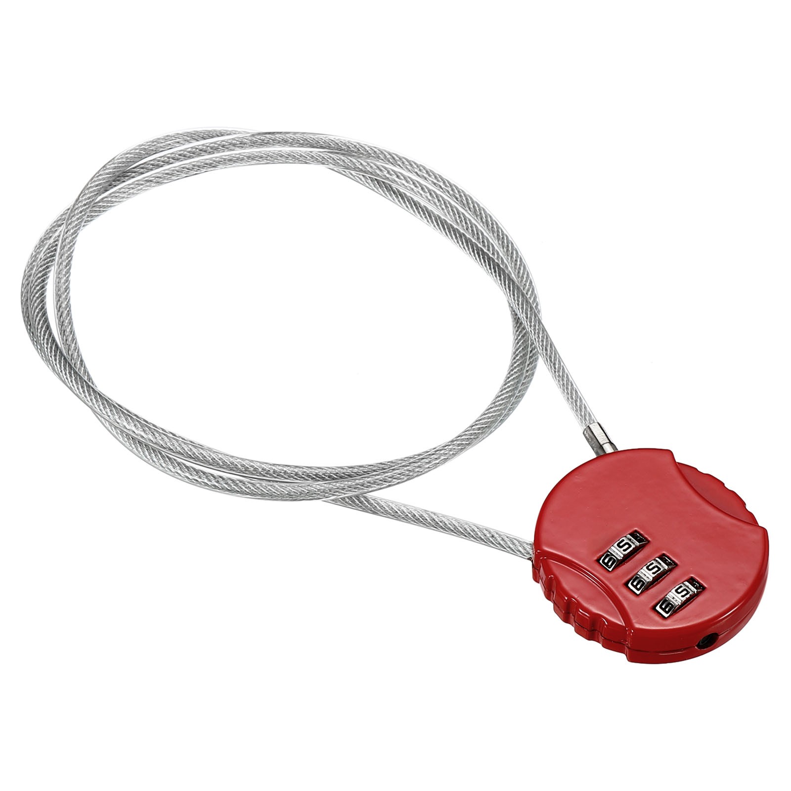 Small Combination Block 31.4", 1pc 3 Digit Luggage Lock, Red