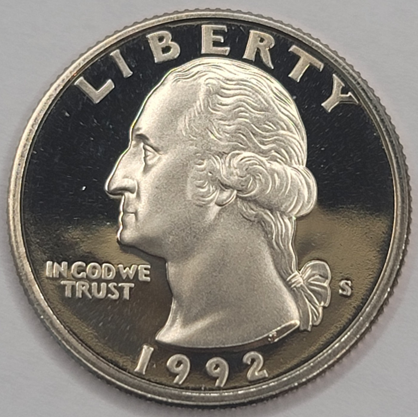 1992 S Gem Proof DCAM Washington Quarter - CN-Clad