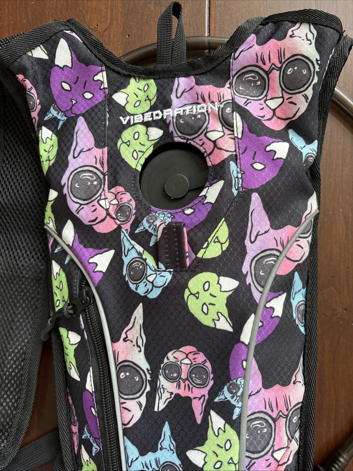 Vibedration Hydration H20 Event Bag Backpack Cool Cat With Glasses Design