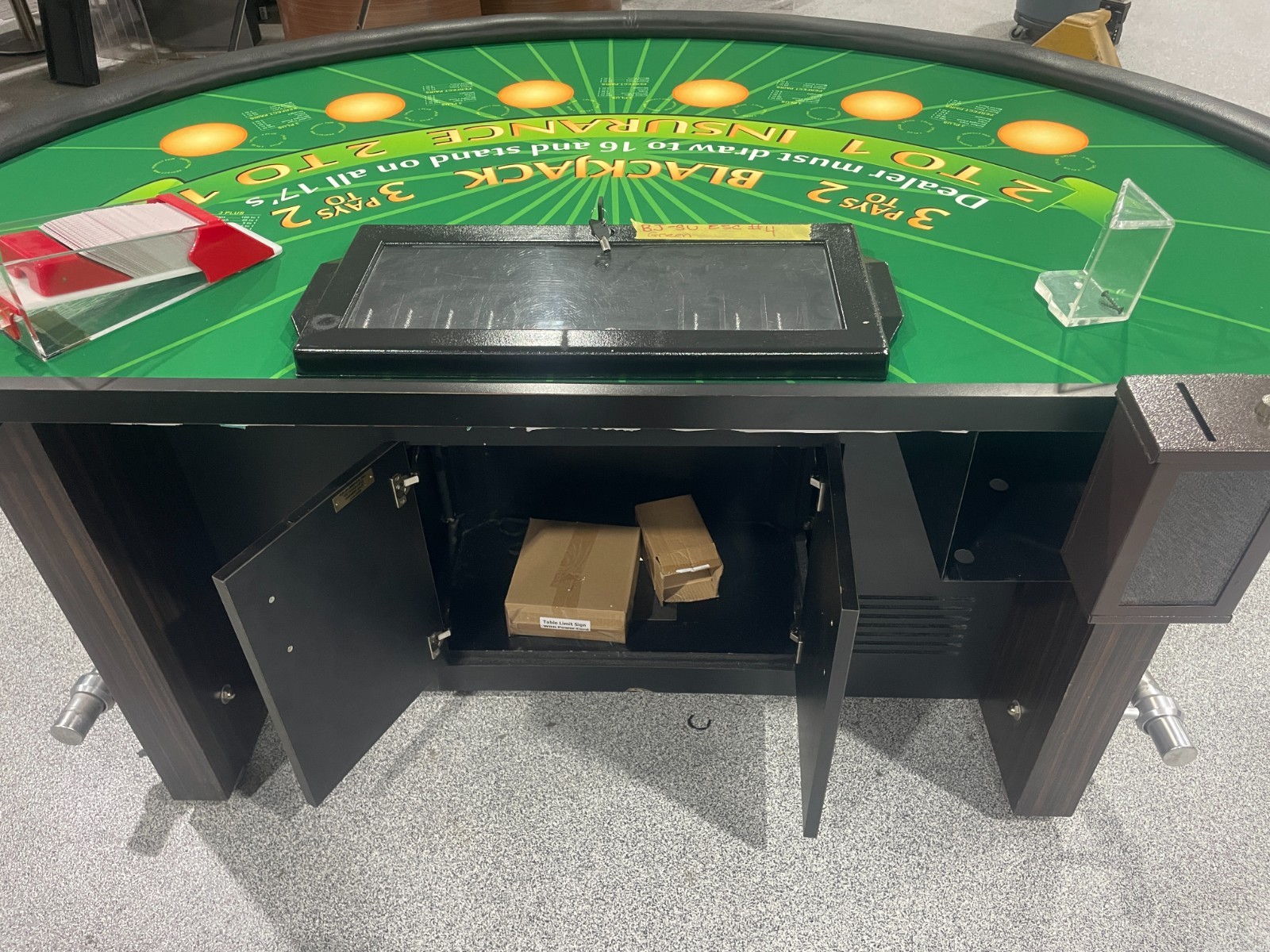 Blackjack Table Wood Laminated Legs BJ-SU-ESC#4 Green