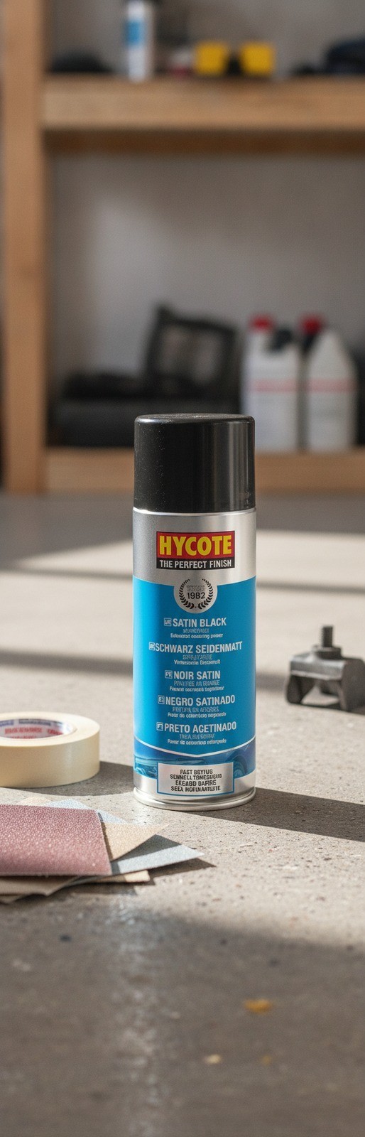 Satin Black Spray Paint, 13.5 oz, 400ml, Acrylic, Fast-Drying, UV Resistant