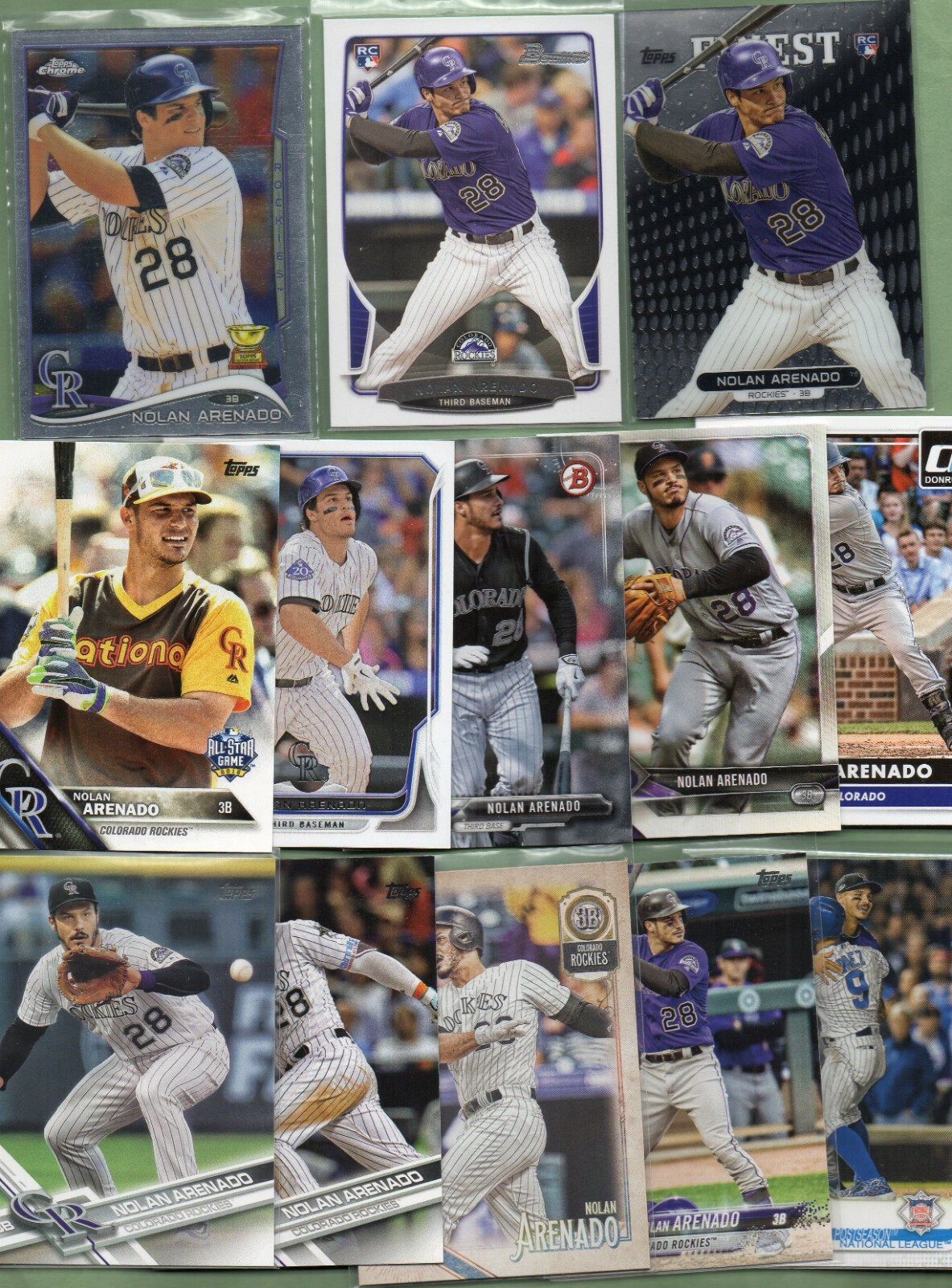 Nolan Arenado (Colorado Rockies/traded to Cardinals) 25 Lot w/Rookie Cards