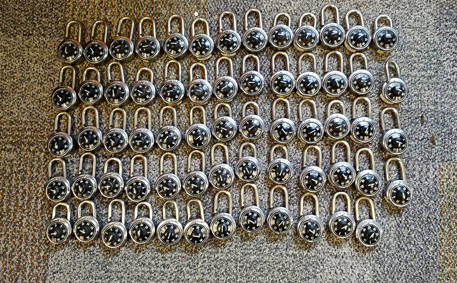 Lot of 64 Master Lock Combination Padlocks Not Resettable WITH Combinations