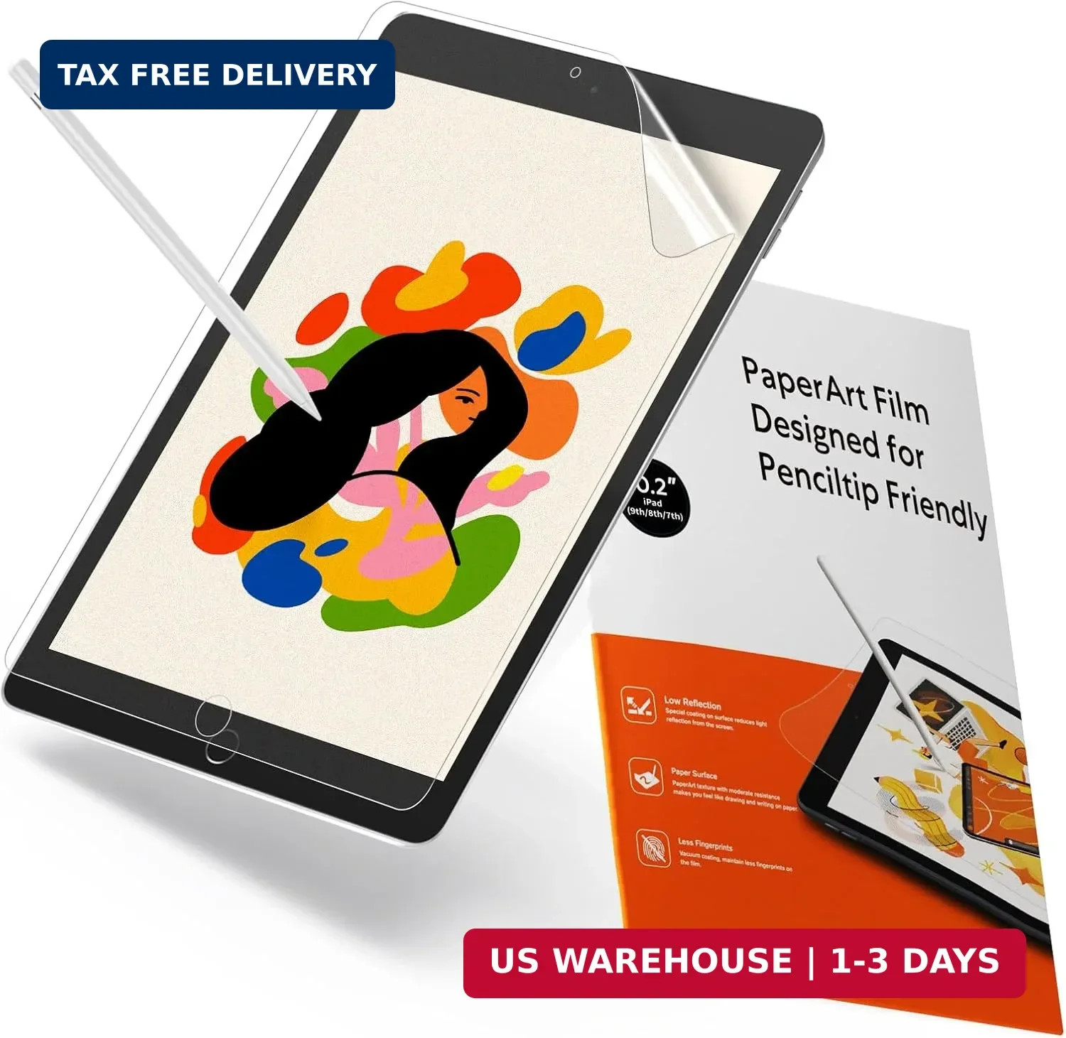 KCT 2 Pack Paperfeel Screen Protector Compatible with iPad 9th/8th/7th (10.2-Inc