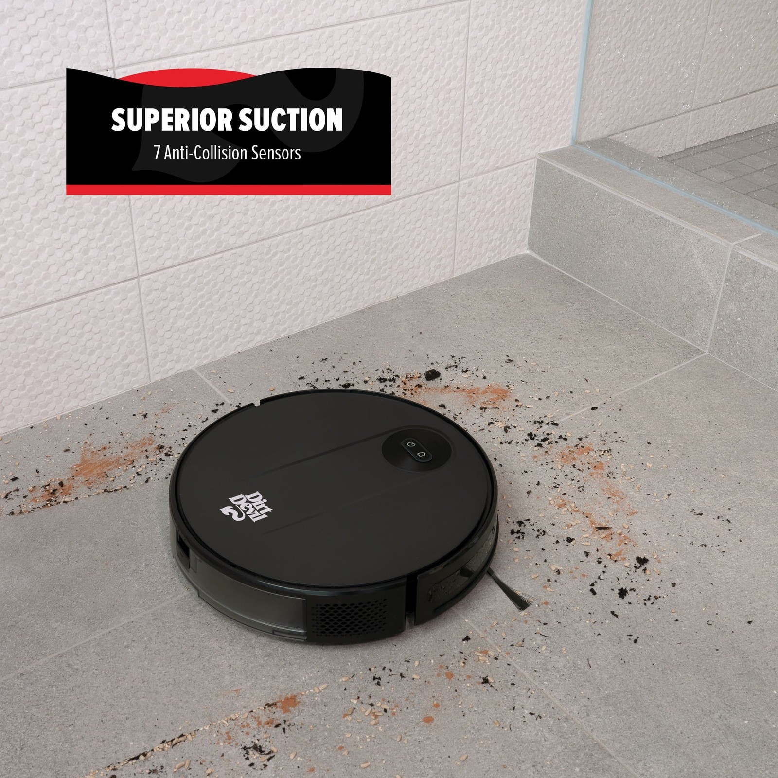 Dirt Devil EV3320 Robot Vacuum With Gyro Navigation, Black