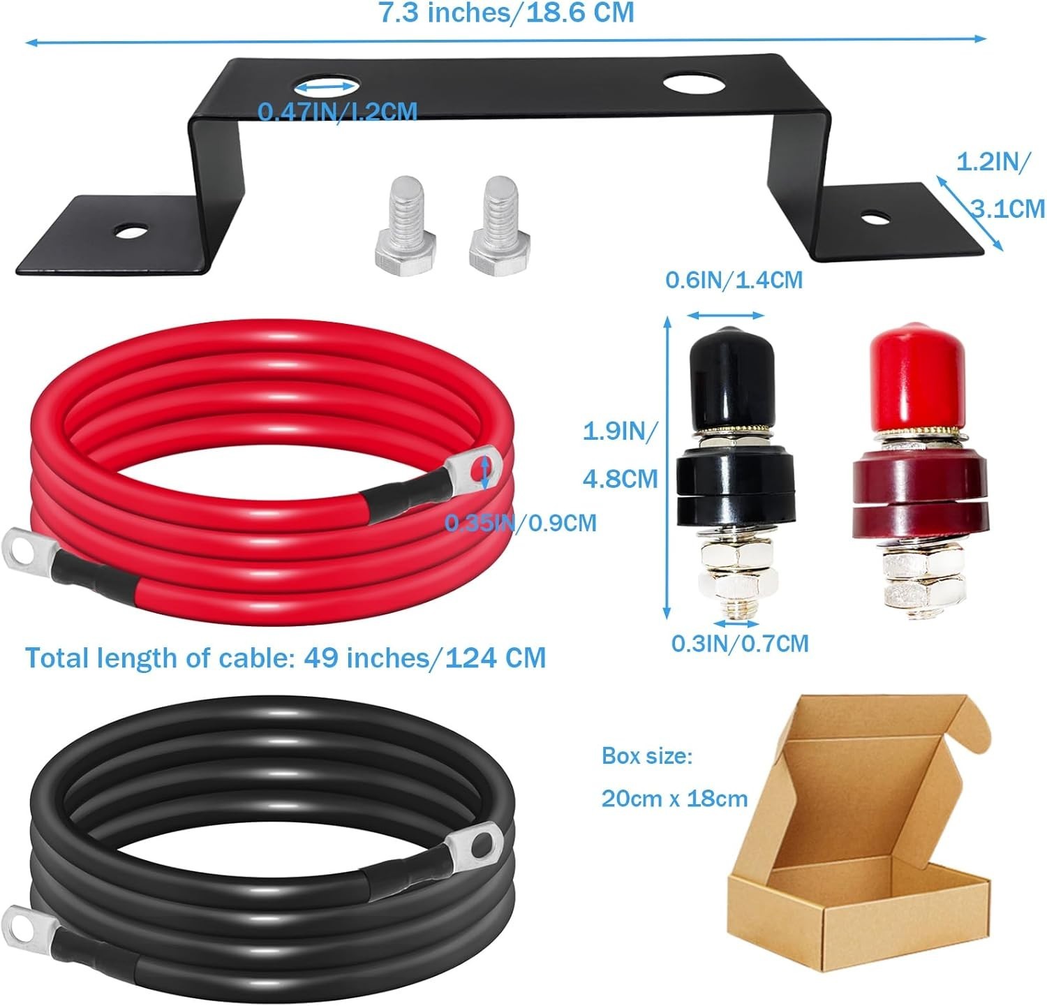 Battery Relocation Kit Remote Battery Terminals Waterproof Remote Terminal Ju...
