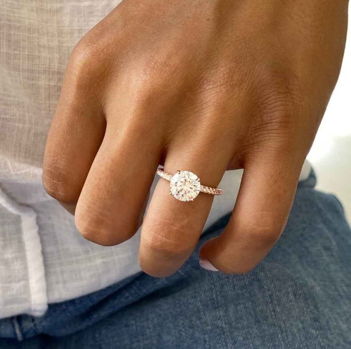 2.60 Ct Round Cut White Diamond Lab-Created Wedding Ring 14K Yellow Gold Plated