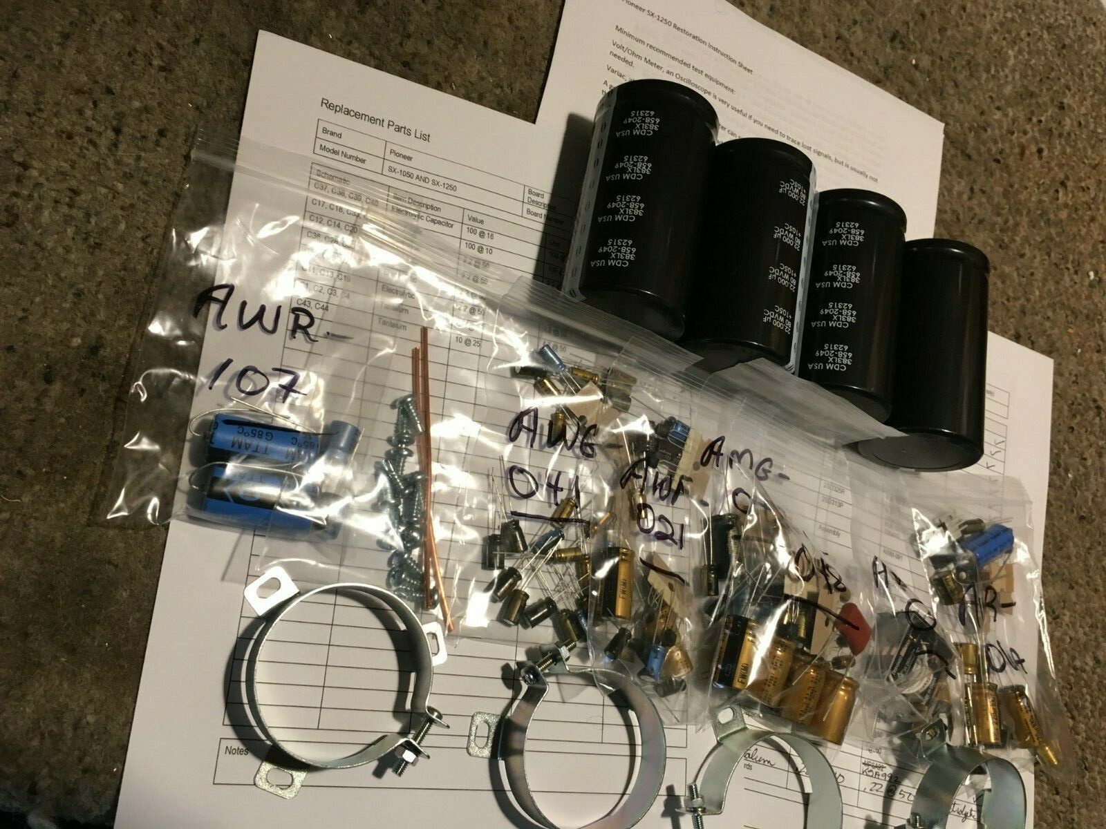 PIONEER SX-1250---PREMIUM PARTS KIT---THE WHOLE BANANA