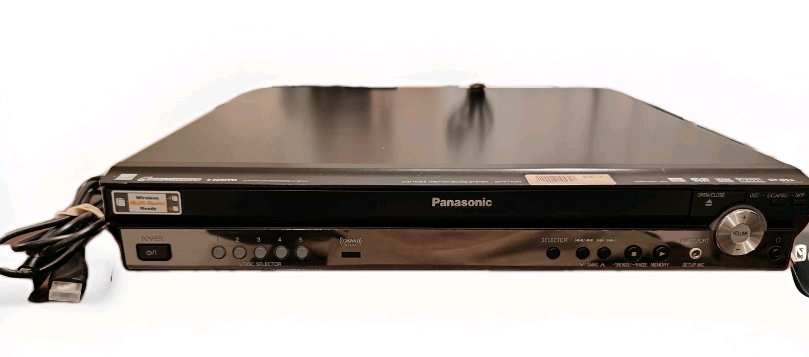 Panasonic SA-PT1050 5 Disk DVD Home Theater Receiver  W/ Digital Transmitt/HDMI