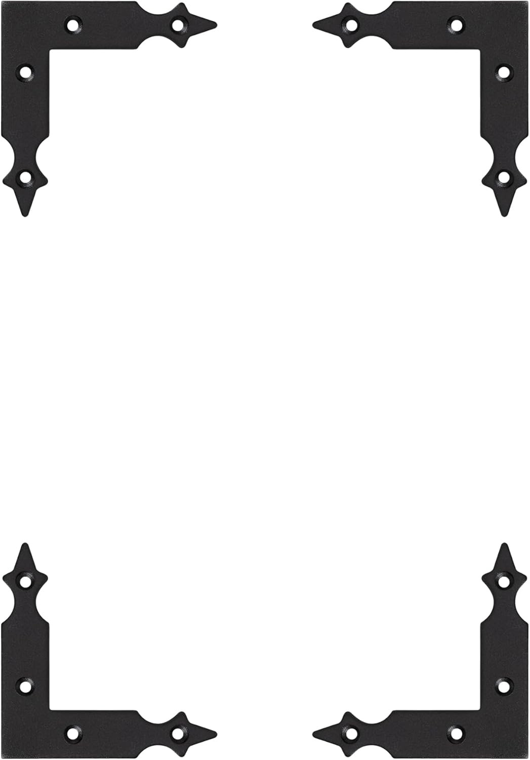 Barn Door Decorative Corner Bracket, 3.5 in Matte Black Rustic L Brackets Slidin