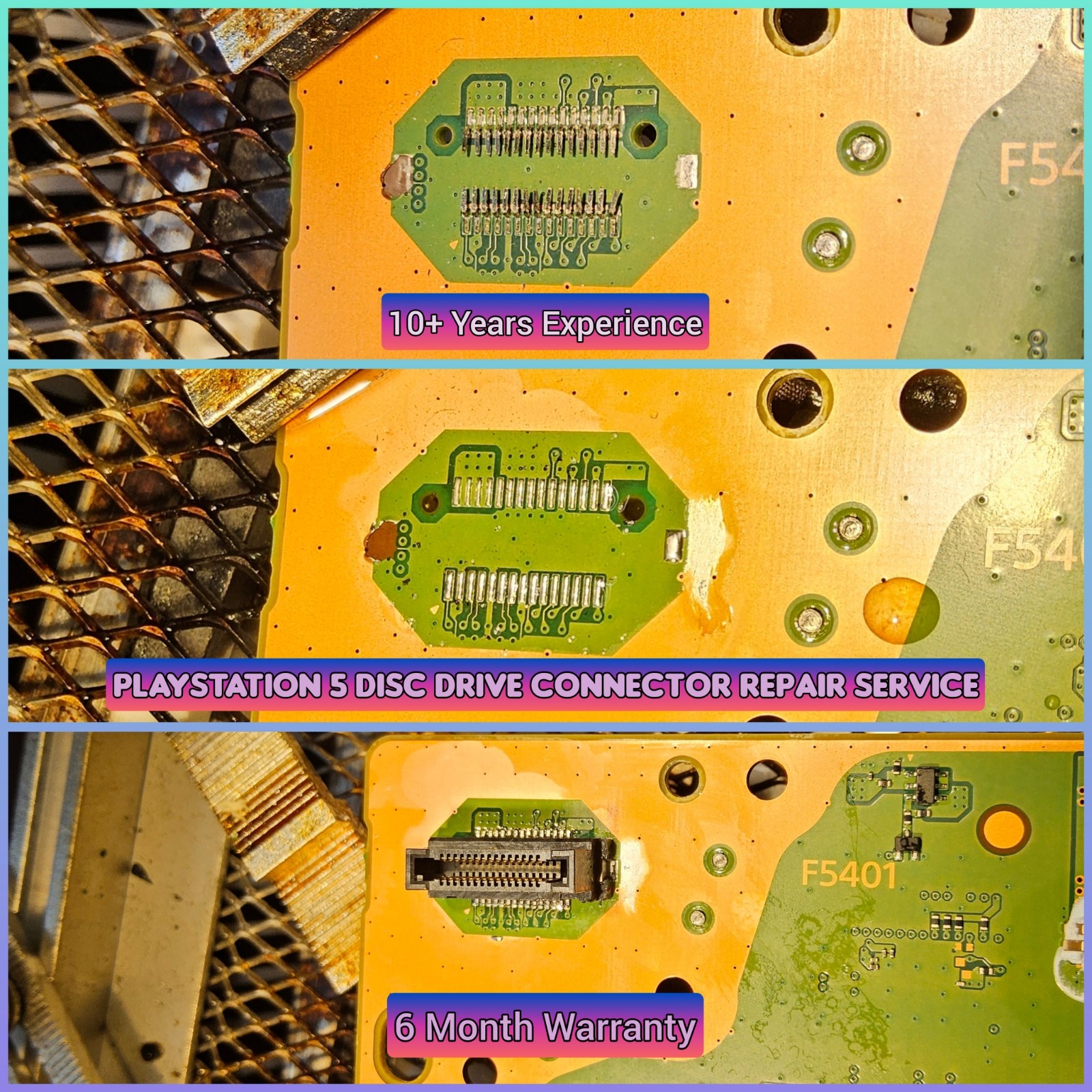PS5 Disc Drive Connector Repair Service - Playstation, Slim, Pro, Warranty