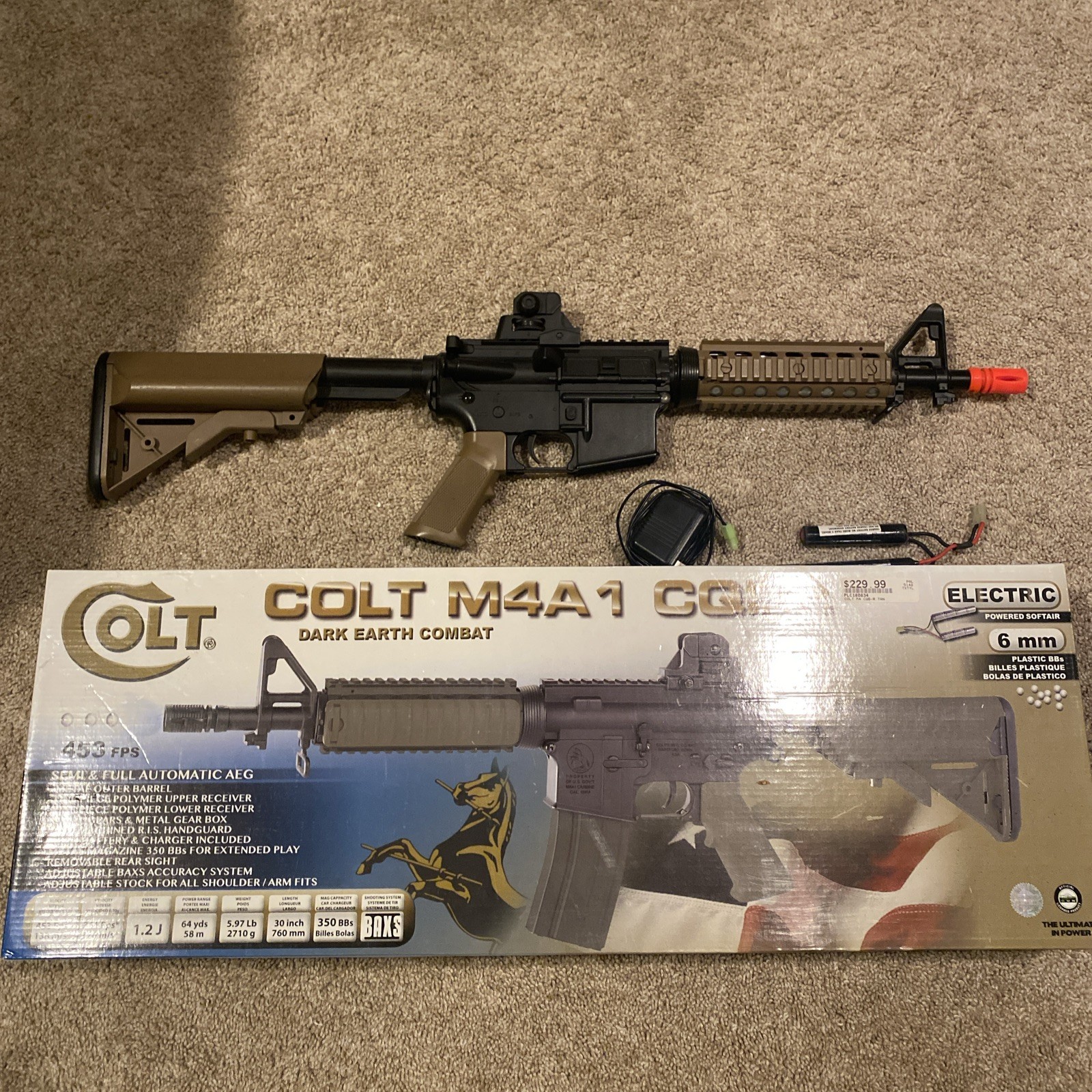 Soft Air Colt M4A1 CQBR AEG Electric Airsoft Rifle Adj Hop-Up/453 FPS Parts Only