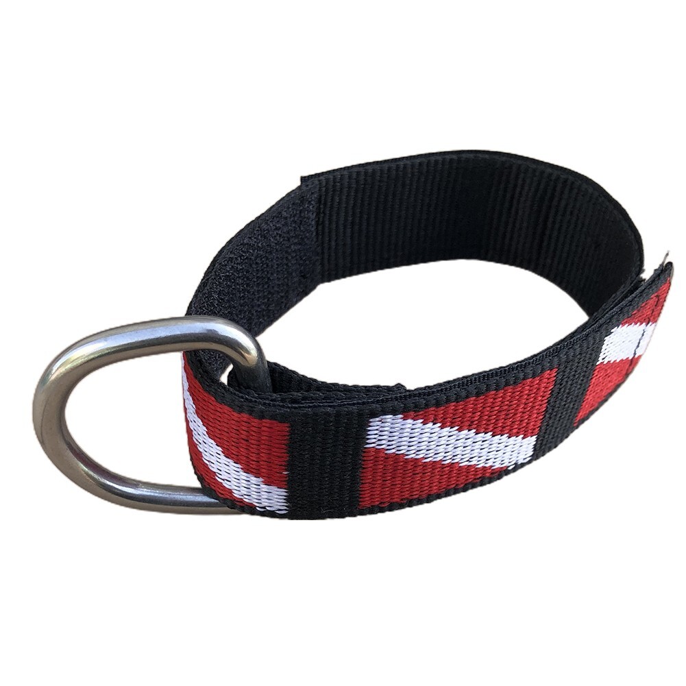 Adjustable Scuba Diving Wrist Strap Lanyard Webbing Band With Metal D-Ring New