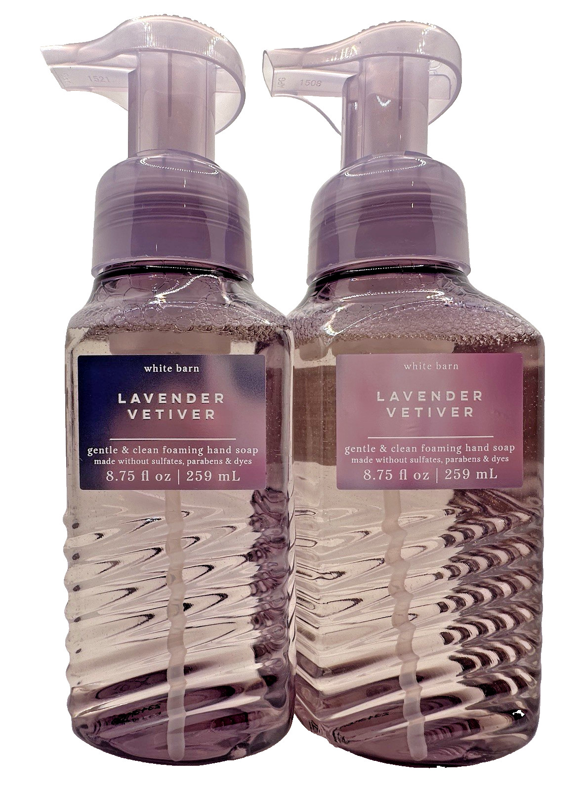 Bath & Body Works Lavender Vetiver Gentle Foaming Hand Soap 8.75 Oz x2