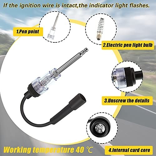 Inline Spark Plug Tester - Engine Ignition Diagnostic Tool for Cars & Lawnmowers