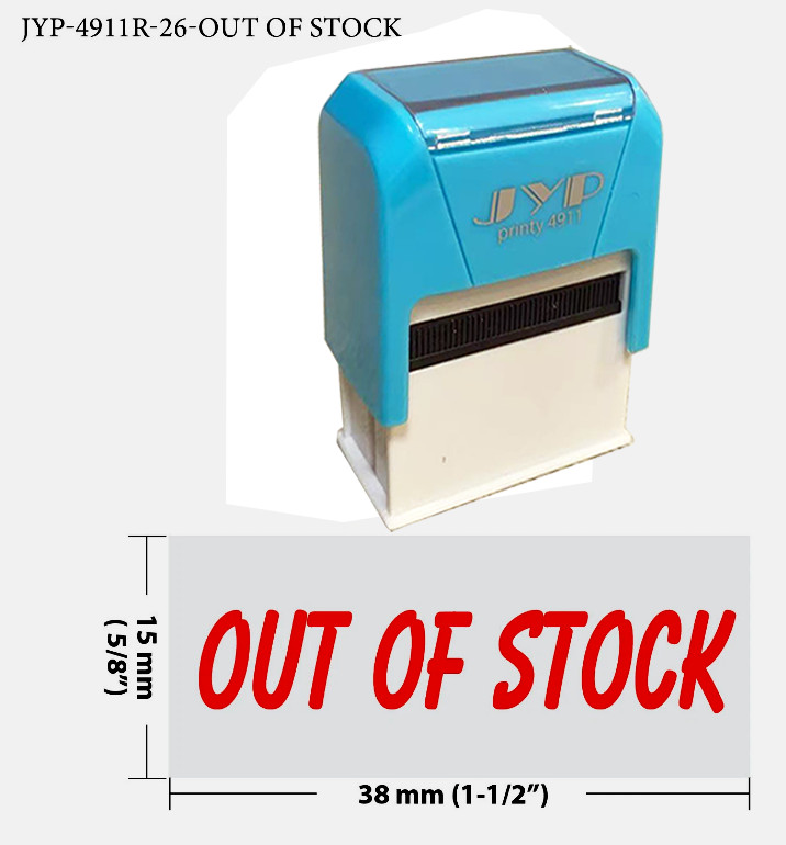 Out Of Stock - Self Inking Rubber Stamp - JYP 4911R-26  (RED INK)
