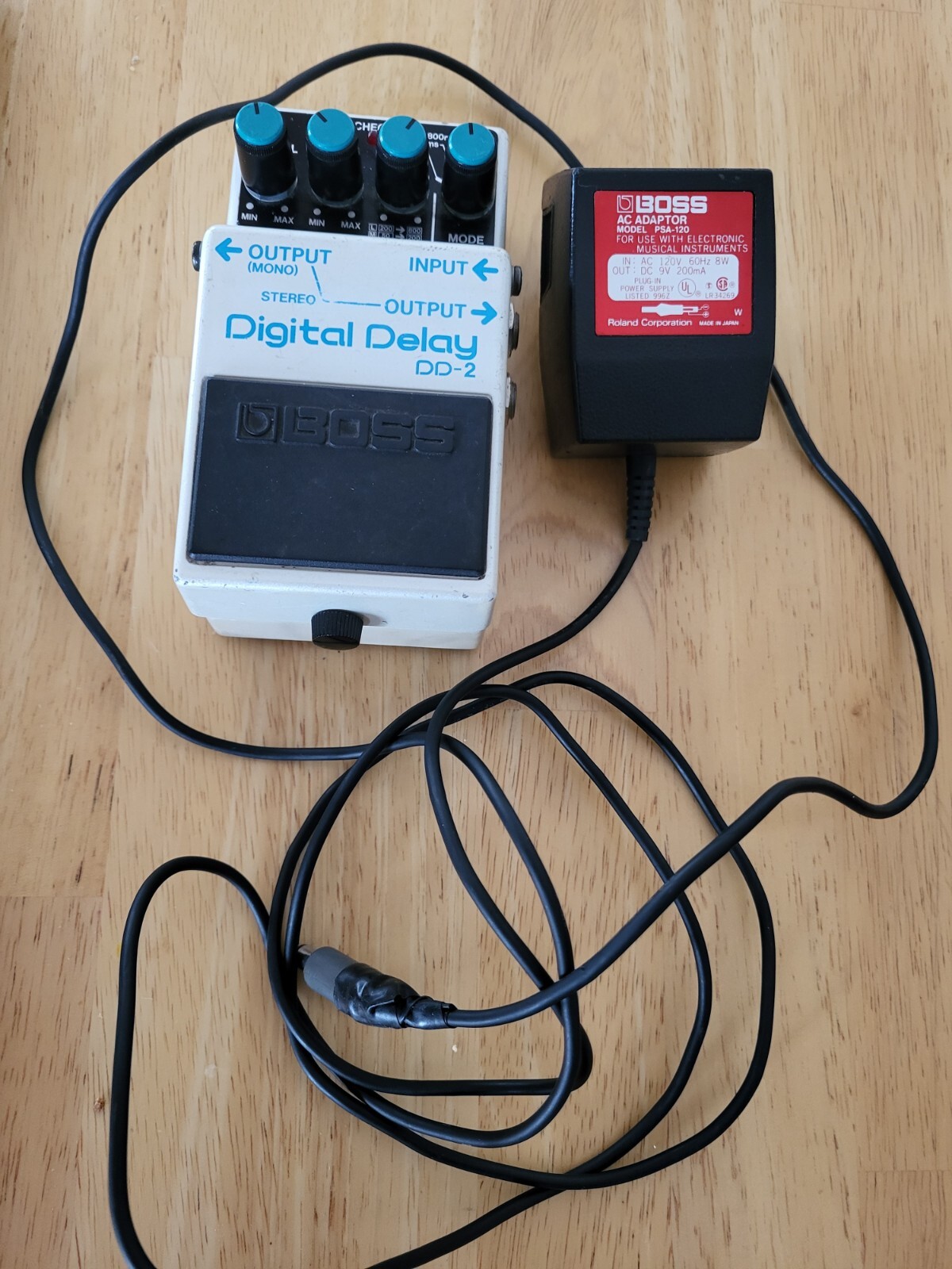 Vintage 1985 BOSS DD-2 Digital Delay Guitar FX Pedal Blue Label Long Chip Nice!