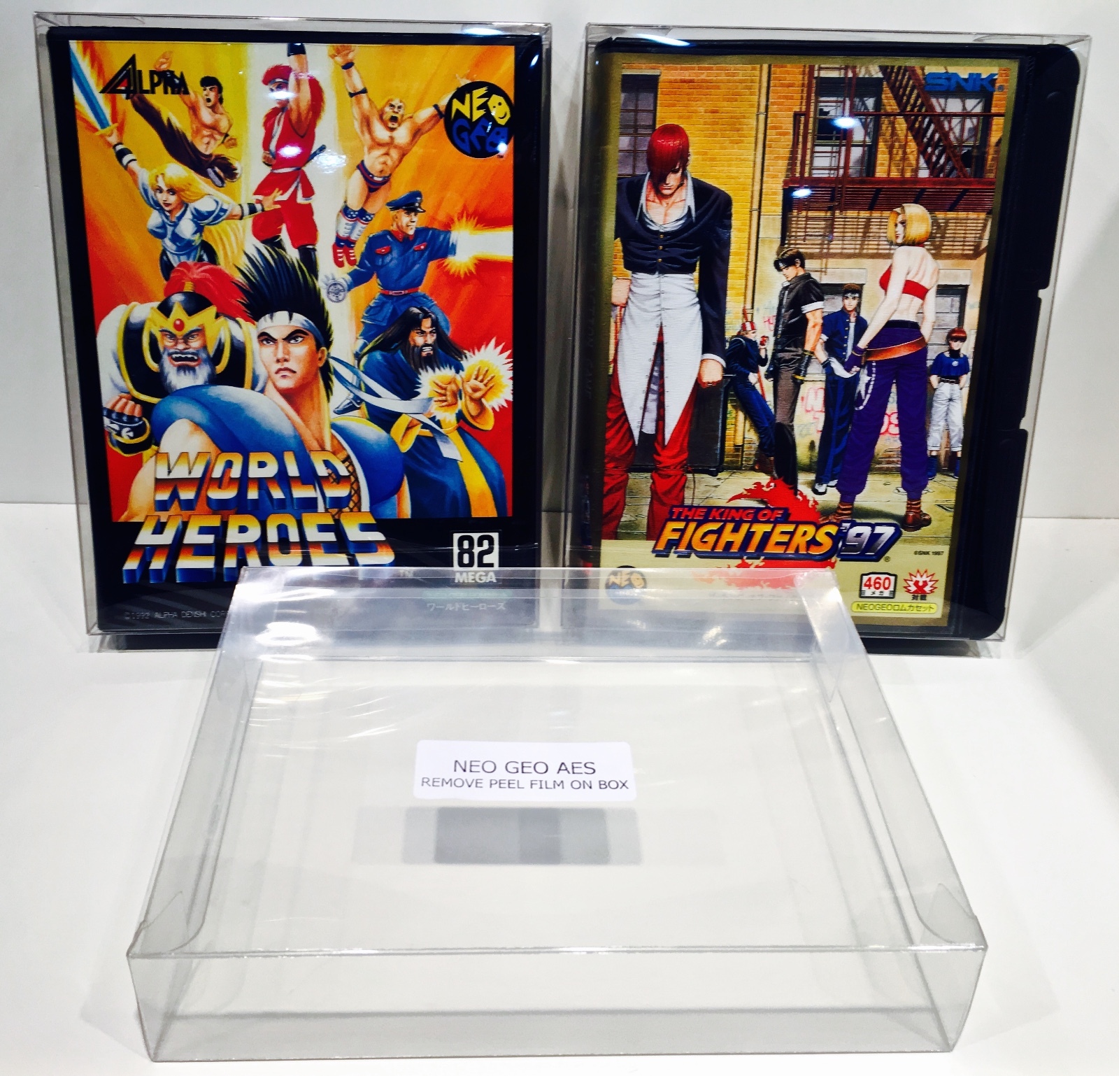 75 Box Protectors for NEO GEO AES Game Boxes  Standard / Clamshell  Read Display