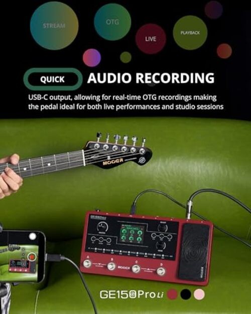 Guitar Multi Effects Processor Preamp Cab Sim Pedalboard GE150 Pro Li Black