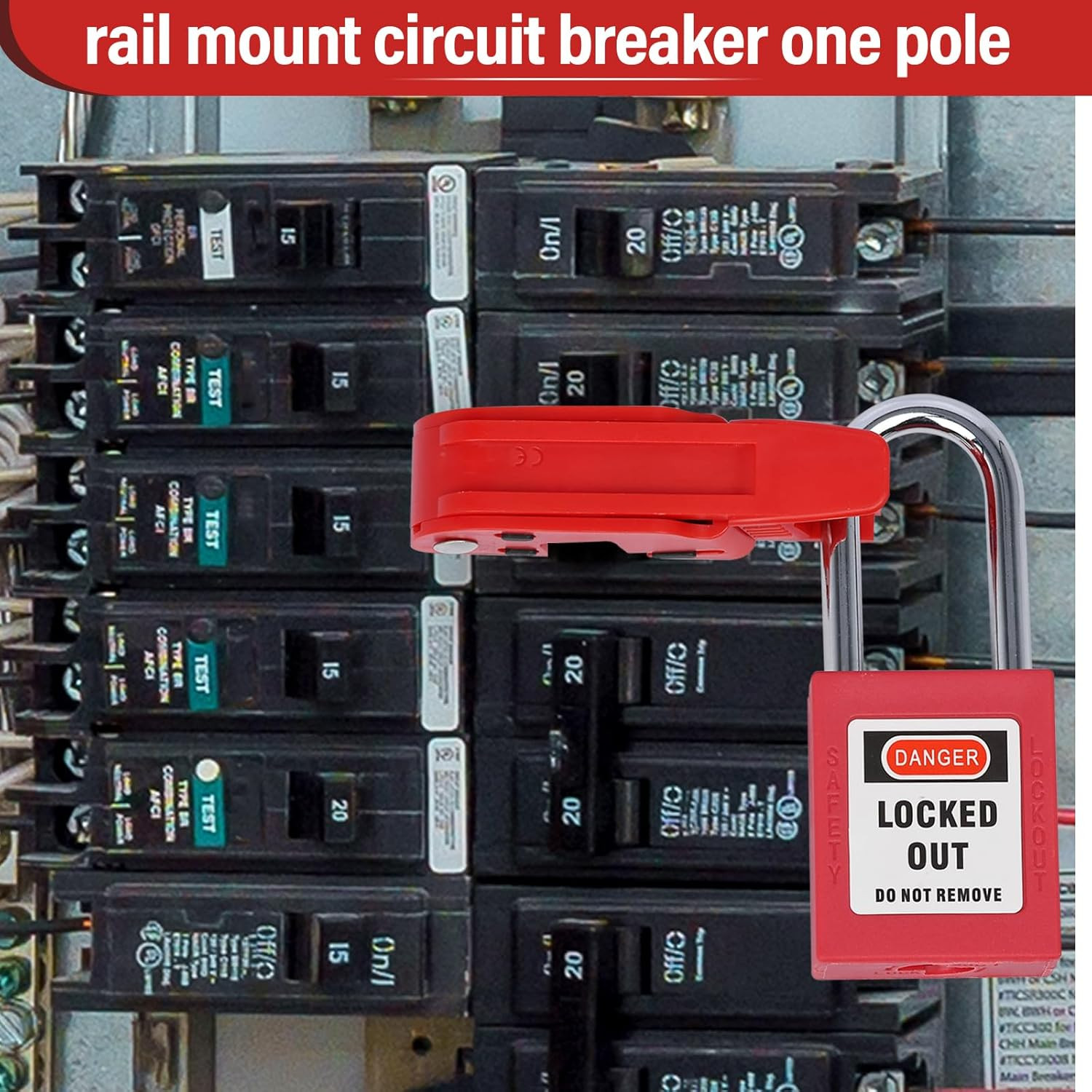 Circuit Breaker Lockout, Lockout Tagout Breaker Lock for Standard Single and Dou
