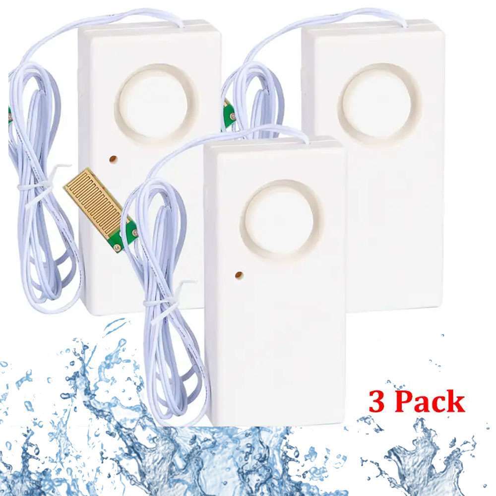 3 Pack Water Leak Alarm Flood Level Overflow Detector Sensor Home Security Alert