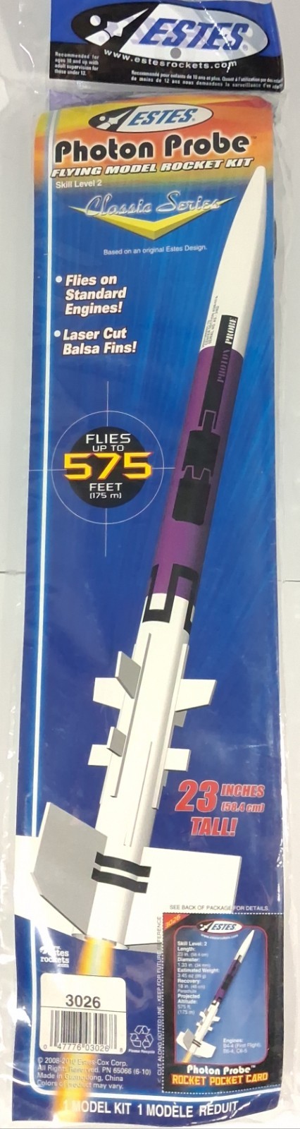 Estes Photon Probe Flying Model Rocket Kit 3026
