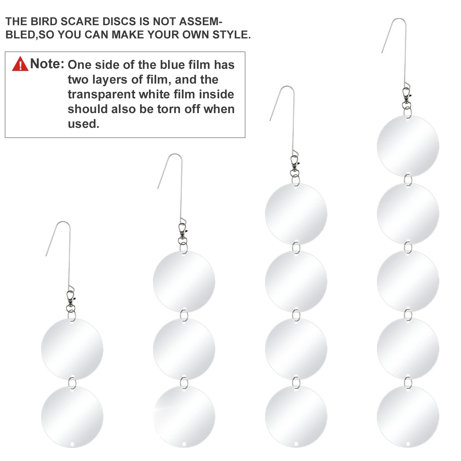 30 Pack Bird Scare Discs Set-Highly Reflective Double-Sided Bird Reflectors