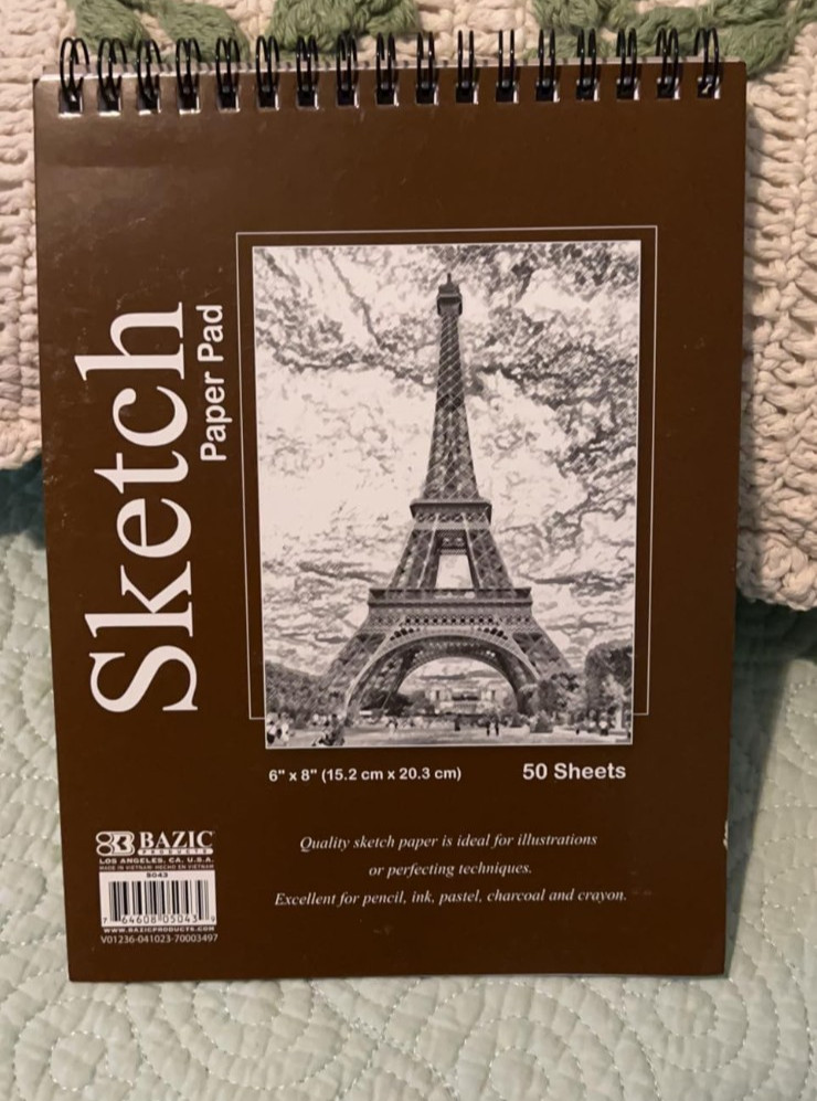 1-Pack 9x12" Spiral Sketchbook for Artists, 30 Sheets Thick Drawing Pad Paper