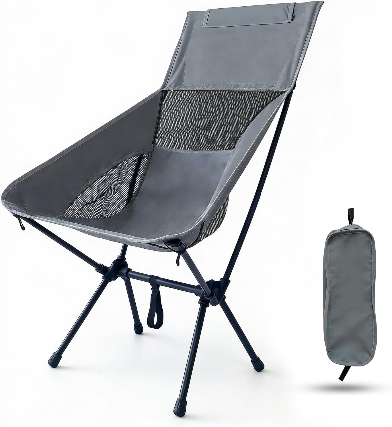 Ultralight High-Back Camping Chair - Portable Folding Backpacking Chair with Ant