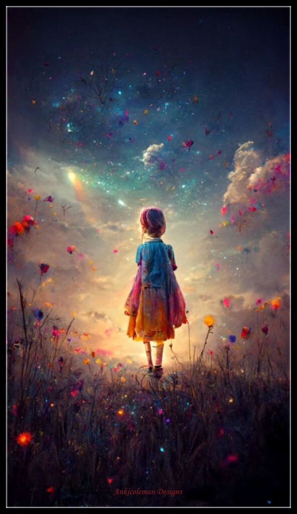 Little Girl Starry Sky - DIY Chart Counted Cross Stitch Patterns Needlework DMC