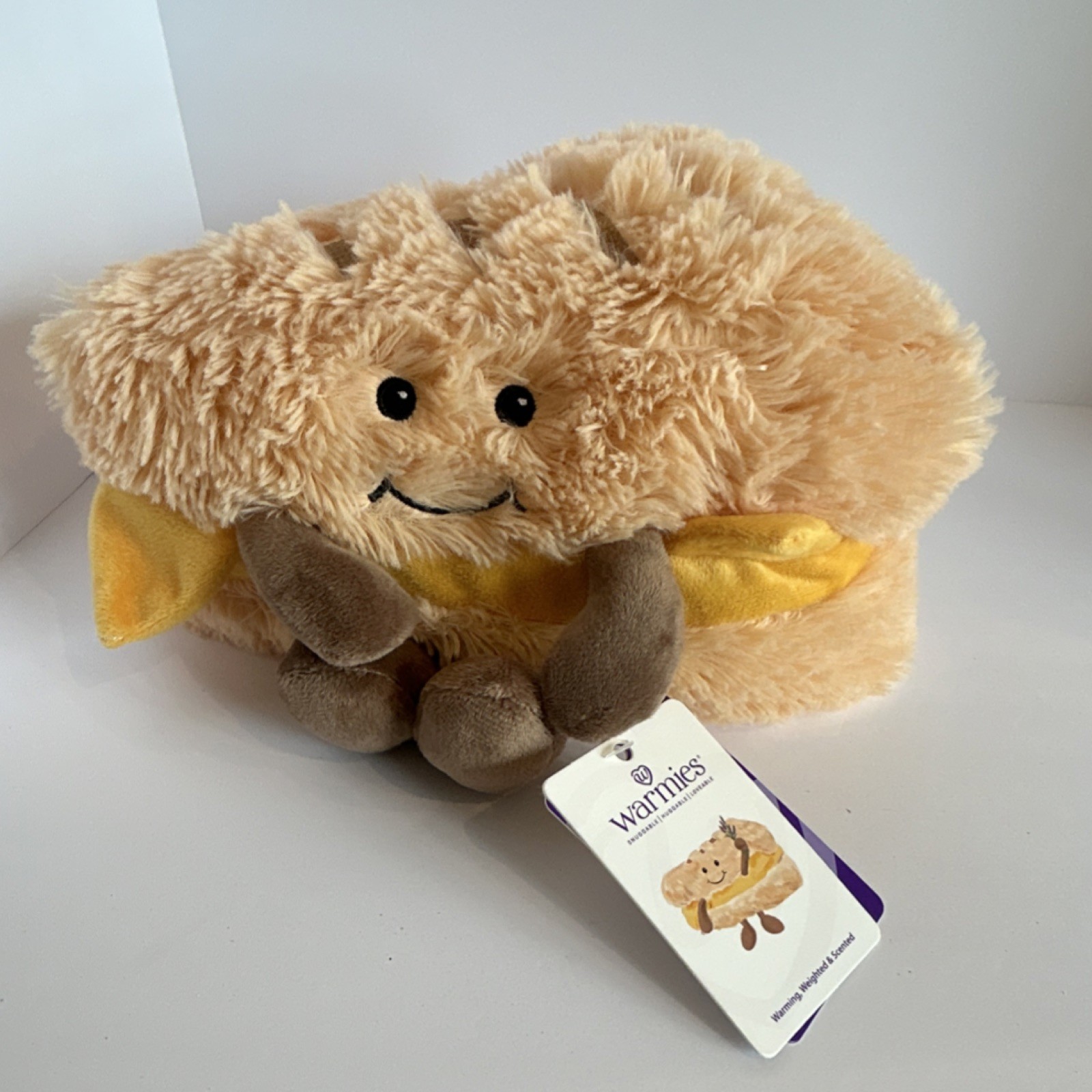 Warmies Microwaveable Weighted Scented Plush Pain Relief Comfort Beige Yellow