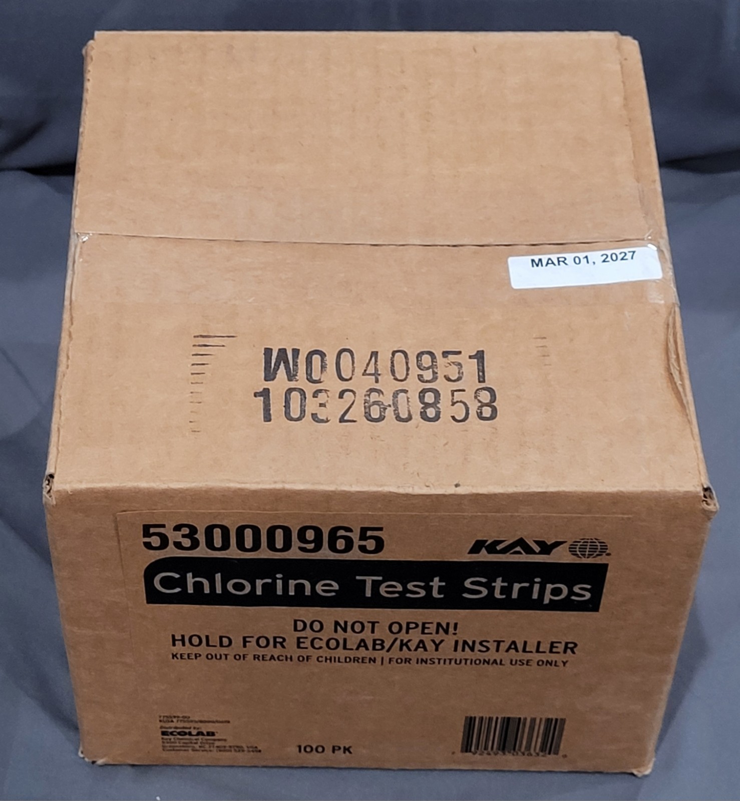 Kay Chemical F3151401 Chlorine Test Strips Roll - 100 Piece Lot Exp. March 2027