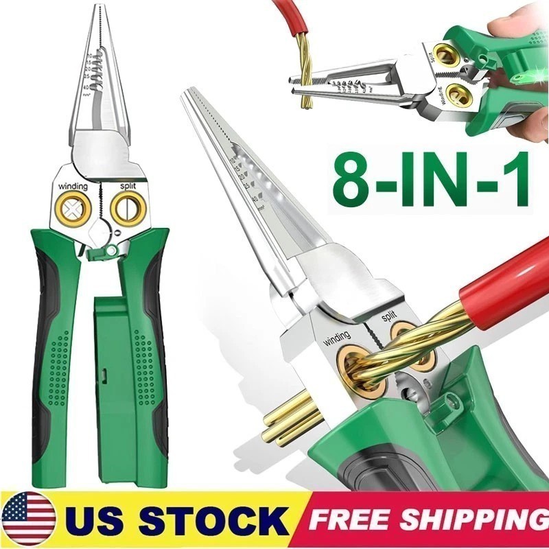 8 In 1 Wire Stripper Twisting for Cutting and Pulling Wires, Cable Scissors