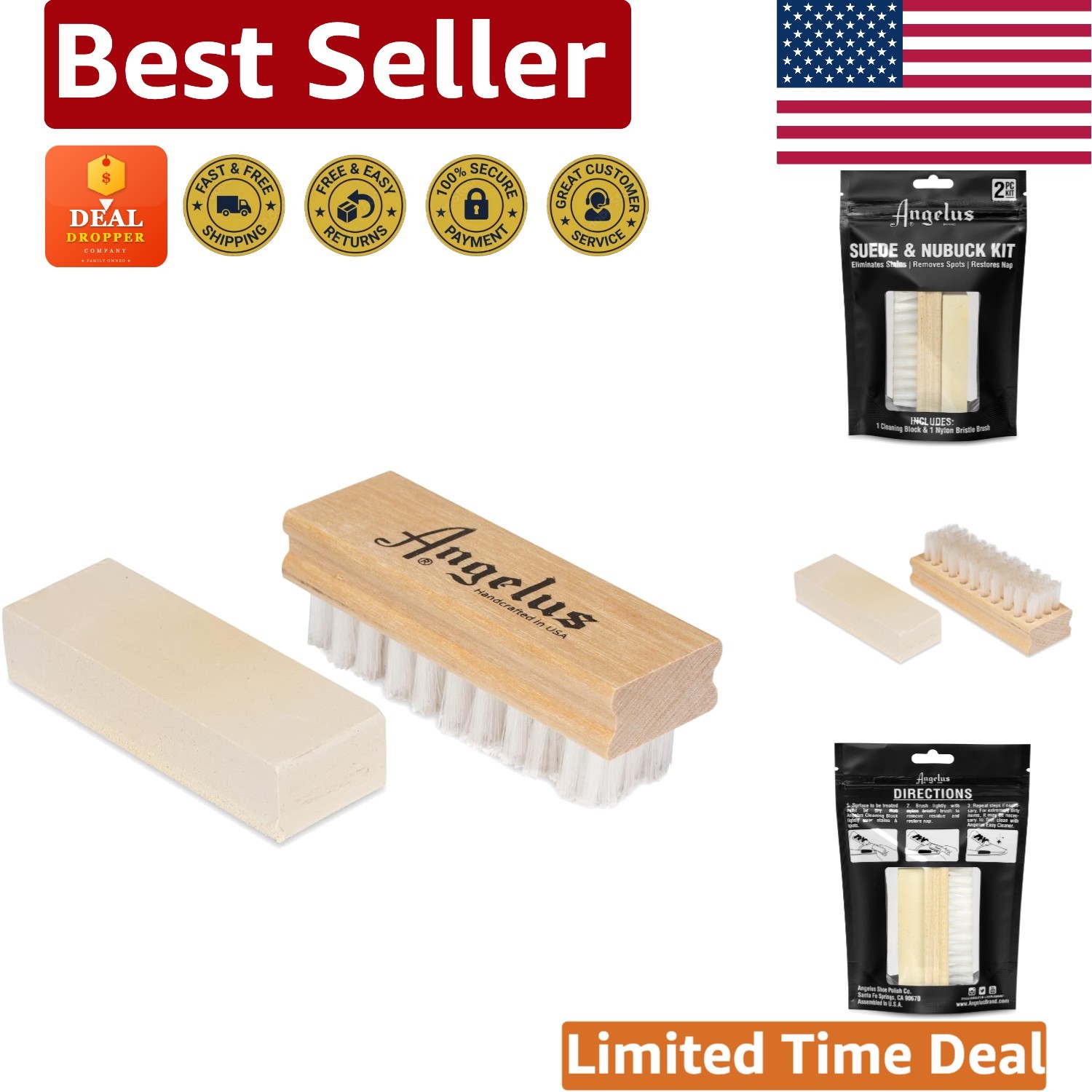 Effective Suede & Nubuck Restoration Kit: Eraser Block & Brush for Versatile Use