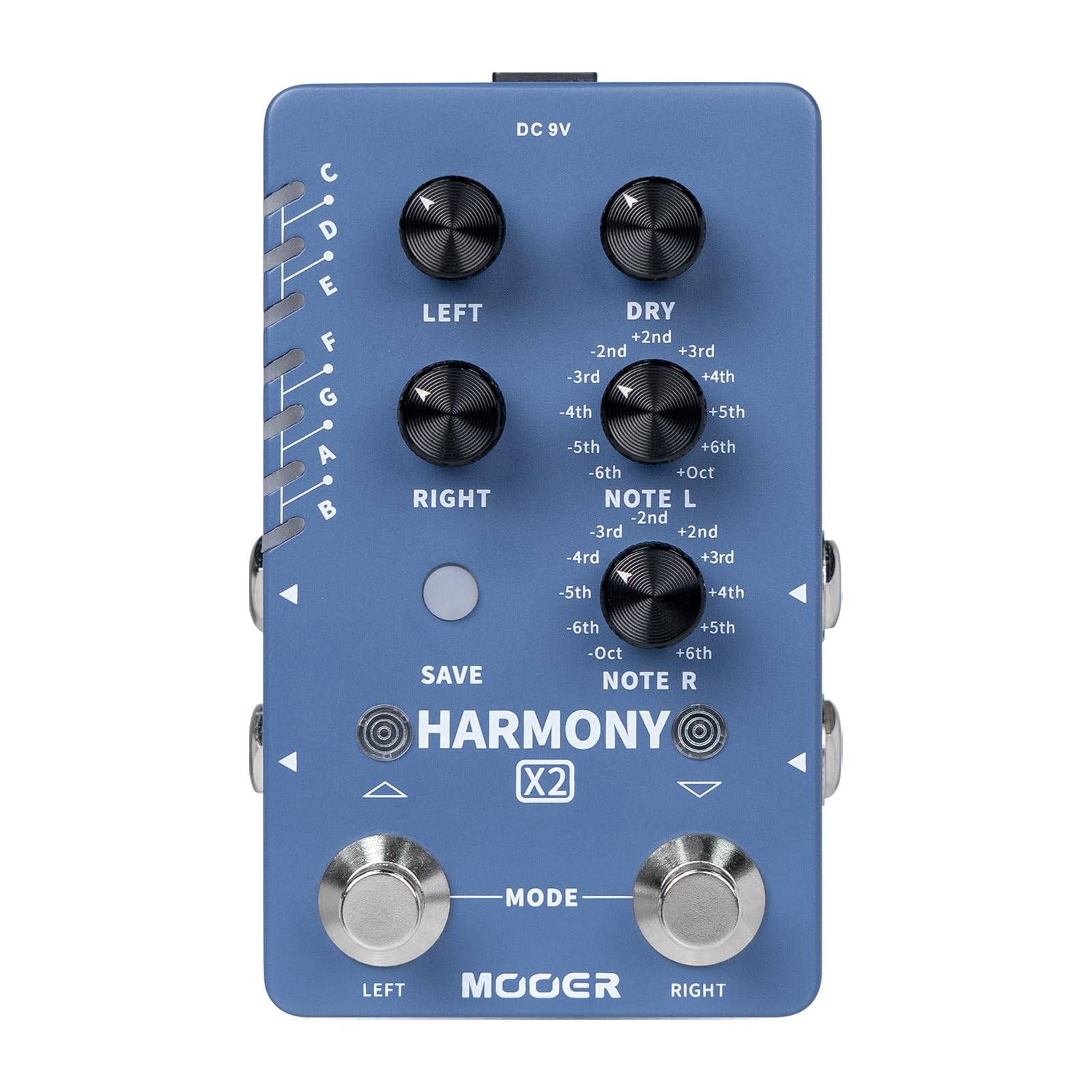 Harmonizer Guitar Effects Pedal up to 12 Pitches Each Pitch has 11 Harmony Modes