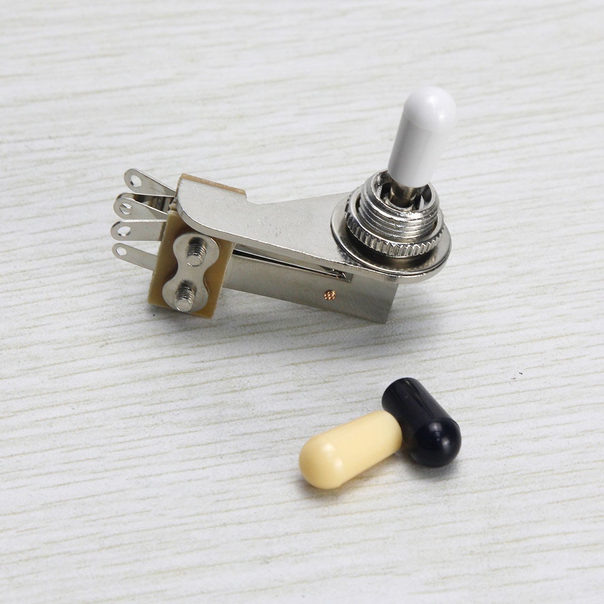 2PCS SG ES L-Type Guitar 3-Way Toggle Switch Right-Angle Nickel with Tip Caps