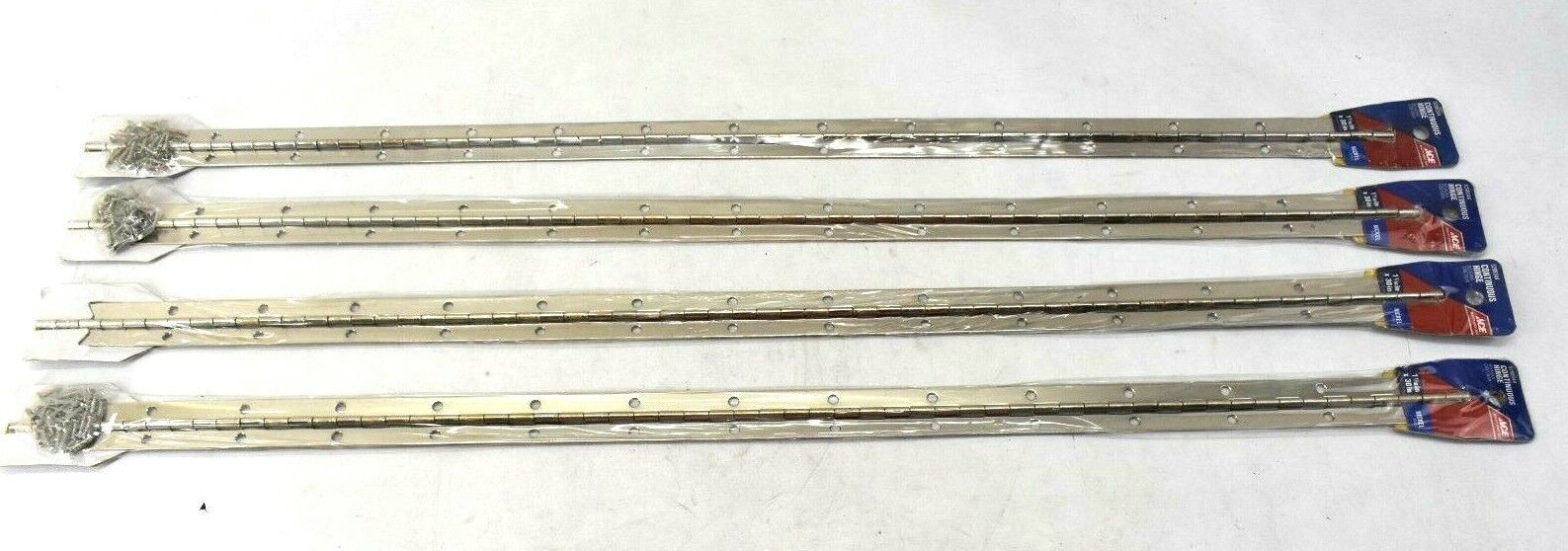 Lot Of 4 ACE 5298344 Continuous Hinge Bright Brass 1-1/16" X 30" Nickel