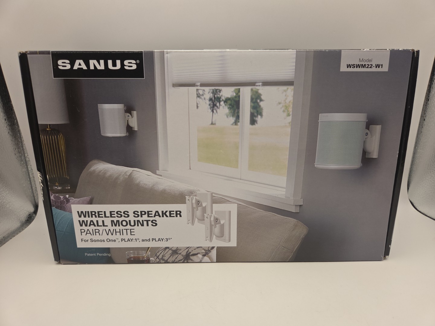 SANUS WSWM22 Adjustable Wireless Speaker Wall Mounts - White