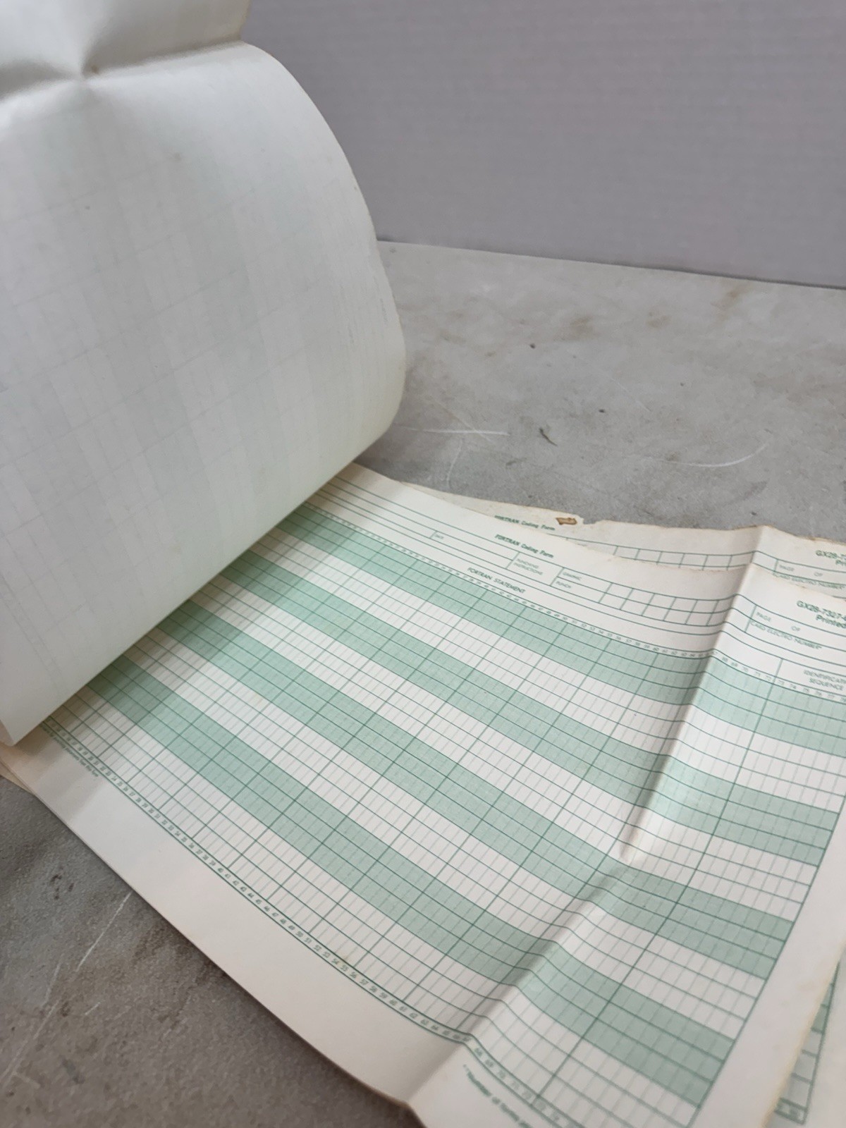 vintage ibm fortran coding form gx28-7327-6 u/m 050