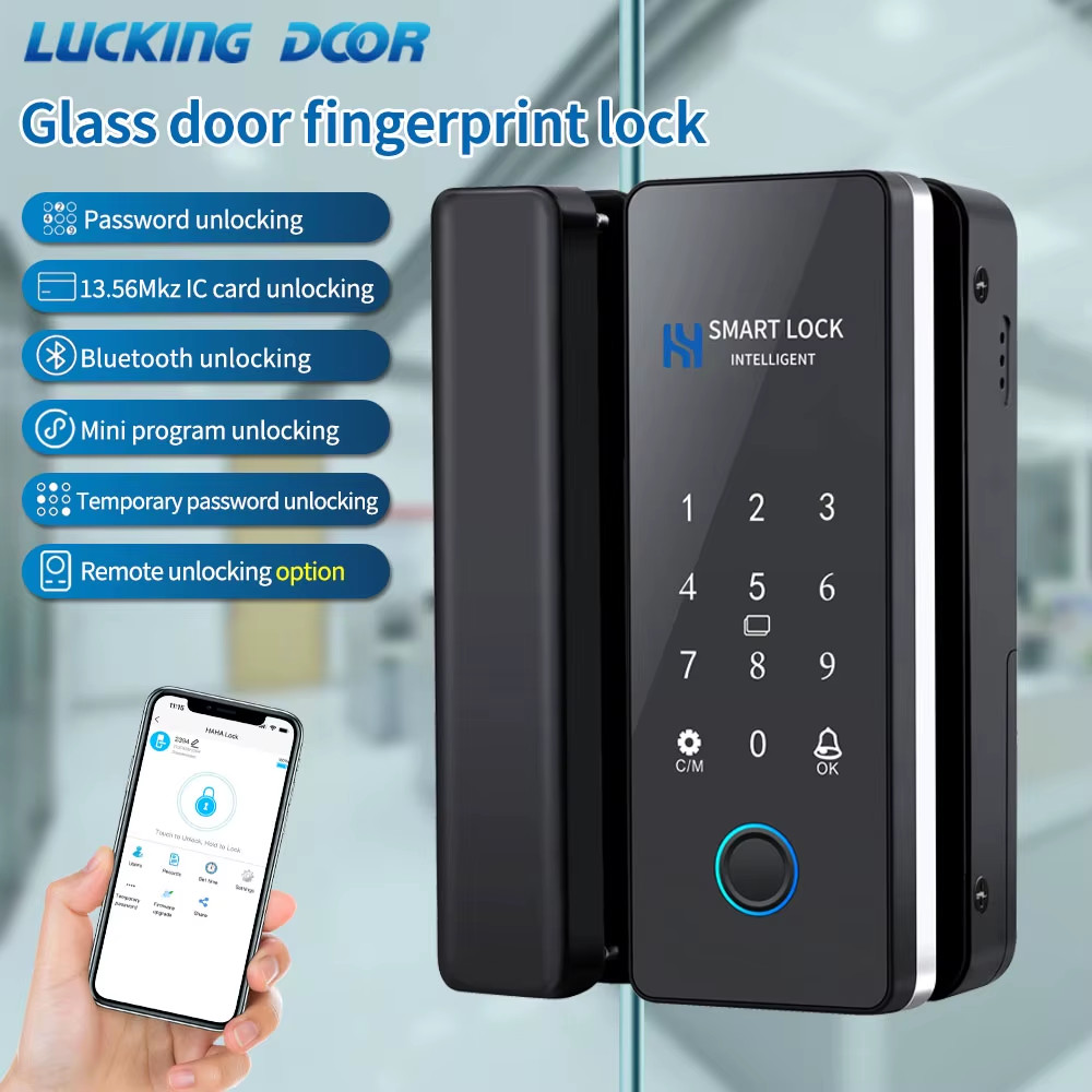 Smart Door Lock For Wooden Sliding Glass Door HAHALock App Biometric Fingerprint