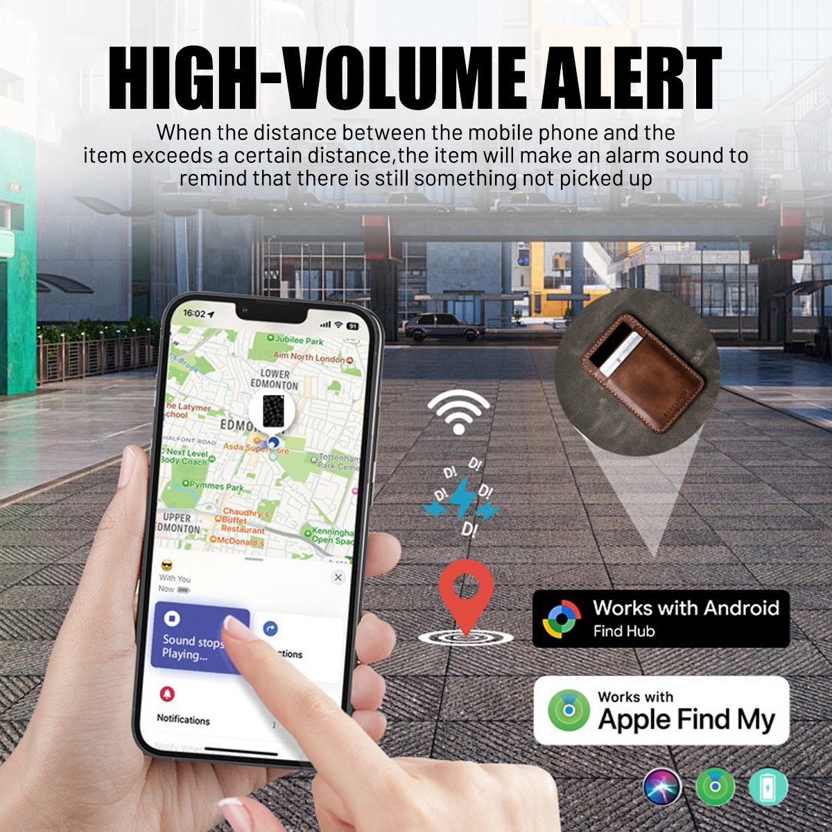 Smart Wallet Tracker Card Wireless GPS Finder for iPhone Find My App / Android `