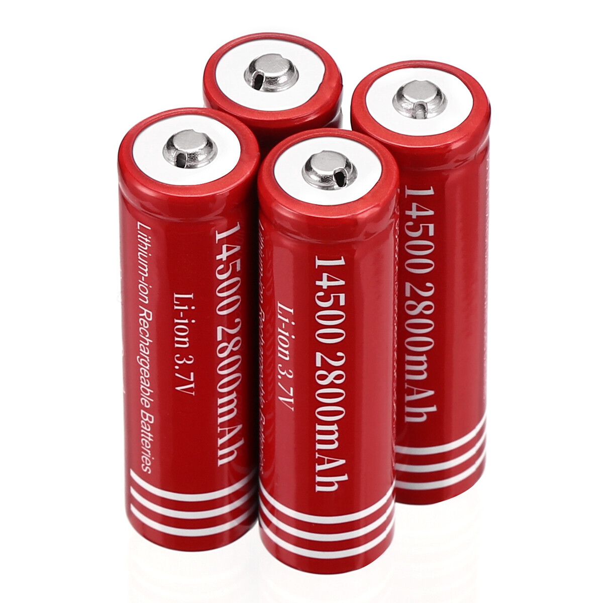 4X 14500 Battery 800mAh Li-ion 3.7V Rechargeable Batteries Cell For Flashlight