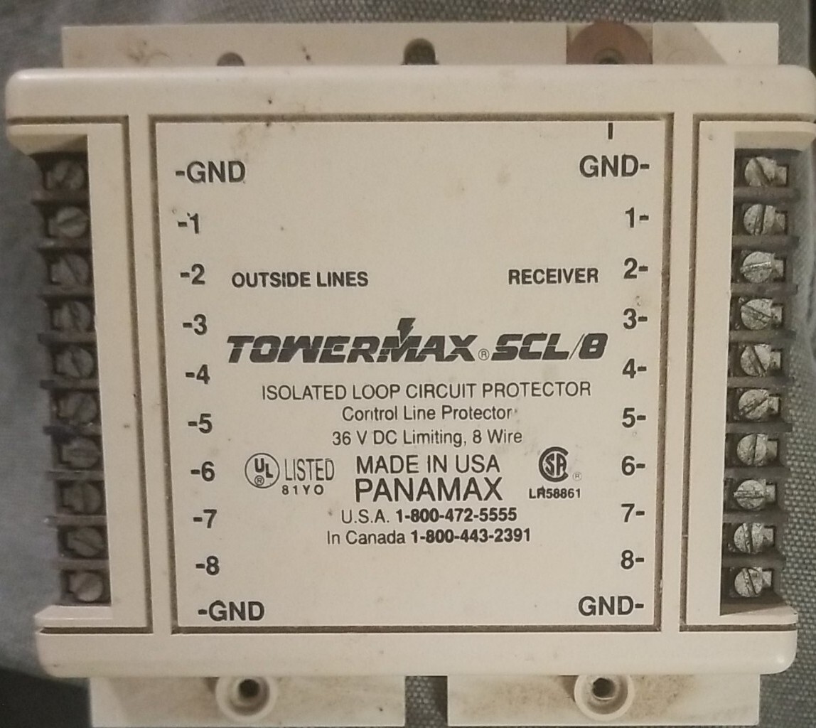Panamax Towermax SCL/8 Isolated Loop Circuit Protector 36V DC Limiting 8 Wire