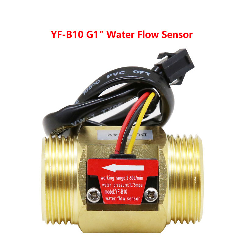 G1 Water Diesel Brass DN25 Hall effect Flow Sensor Meter Turbine Flowmeter 5-24V