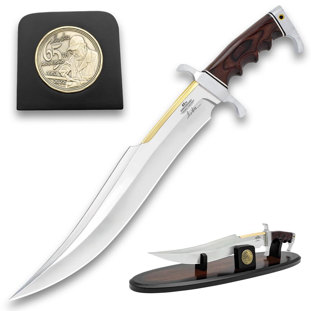 Hibben 65th Anniversary Spartan Bowie Knife | Includes Wooden Stand