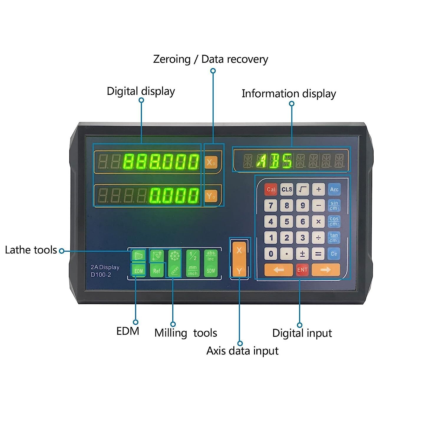 2 Axis DRO Digital Readout Display Linear Optical Glass Scale Kit Customized Set