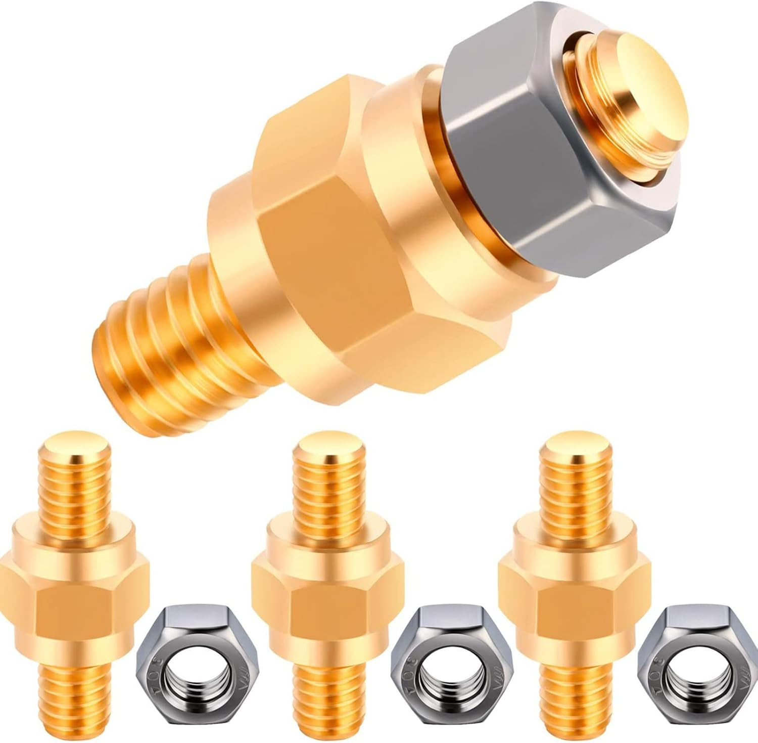 Boao 8-Piece Side Post Battery Terminal Adapter - 3/8 16 Bolts Standard Battery